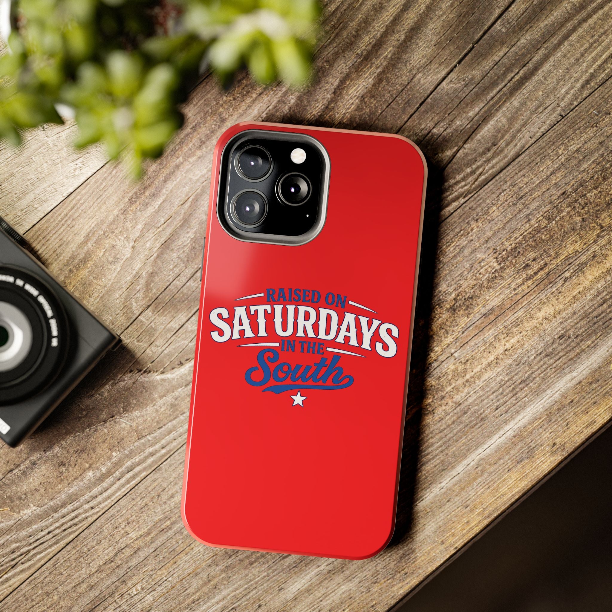 Raised On Saturdays In The South Phone Case-(red)