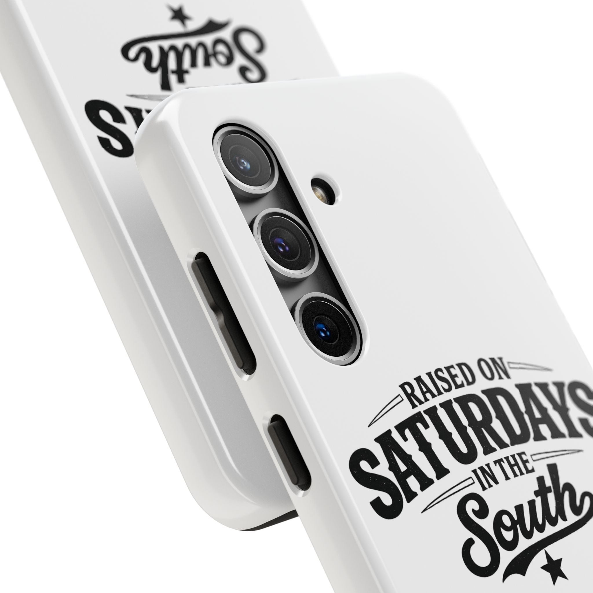 Raised On Saturdays In The South Phone Case-(white)