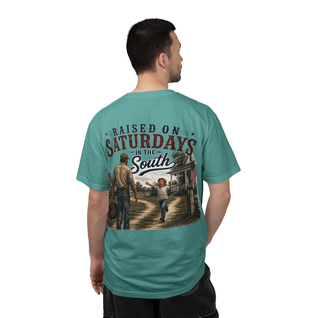 Raised On Saturdays In The South T-Shirt Boy Dad-"Daddy's Home"
