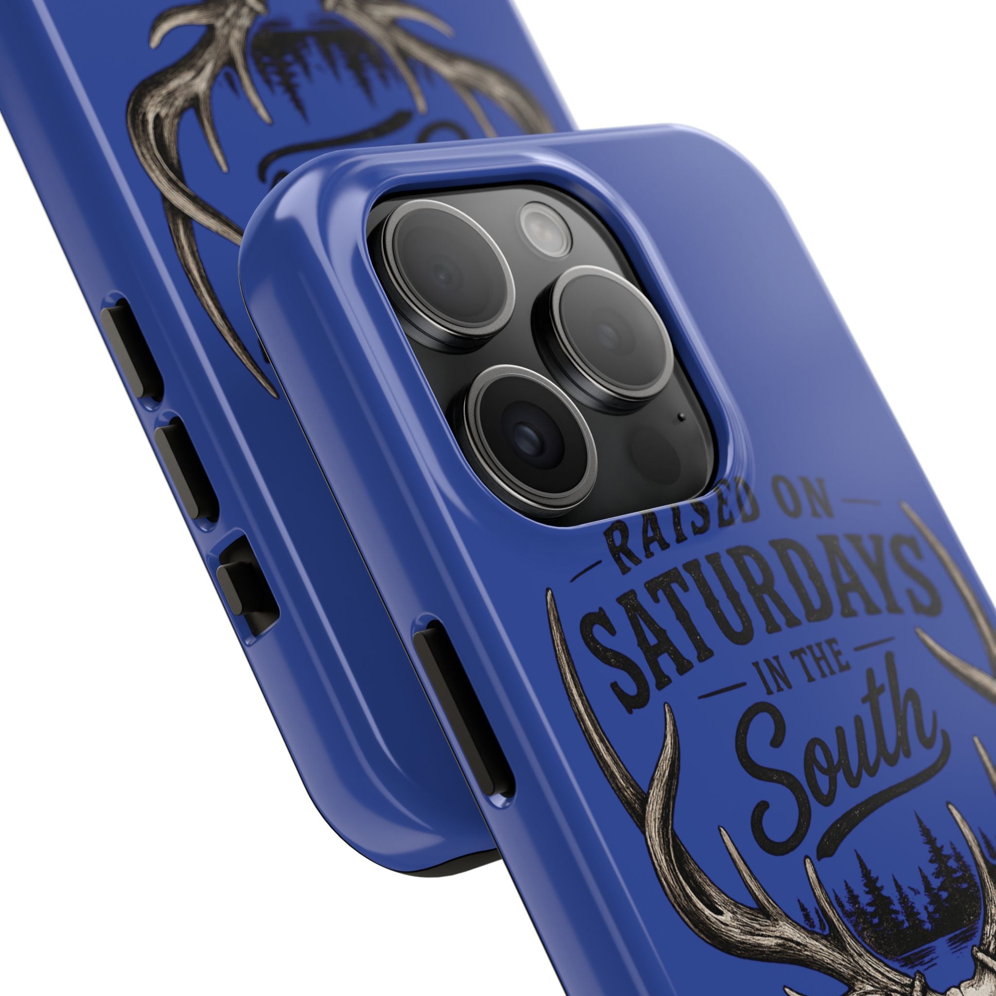Raised On Saturdays In The South Phone Case - The Spread Runs Deep In The Woods-(blue)