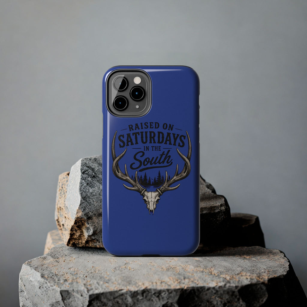 Raised On Saturdays In The South Phone Case - The Spread Runs Deep In The Woods-(blue)