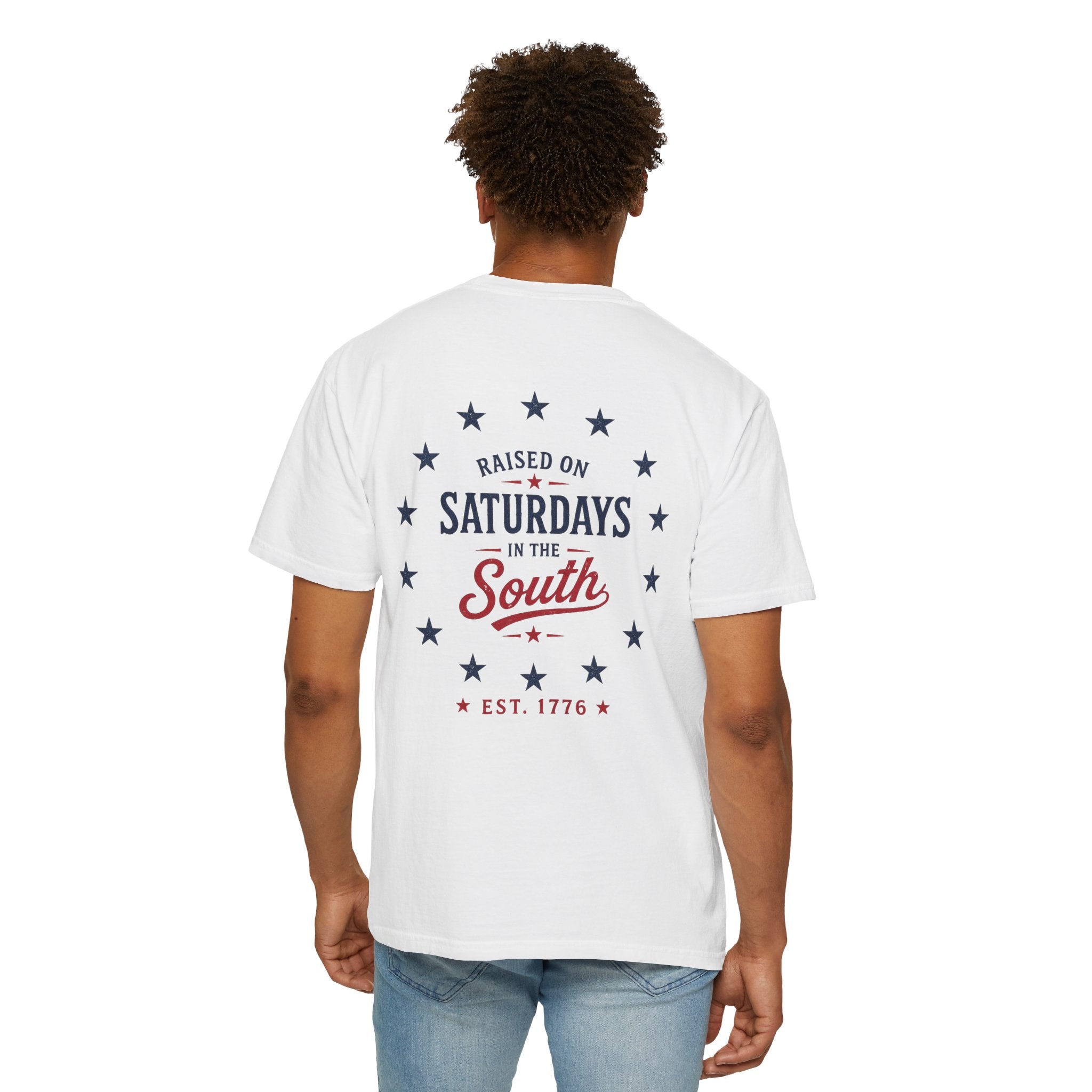 Raised On Saturdays In The South T-Shirt — Circle Of Freedom-4th Of July Collection