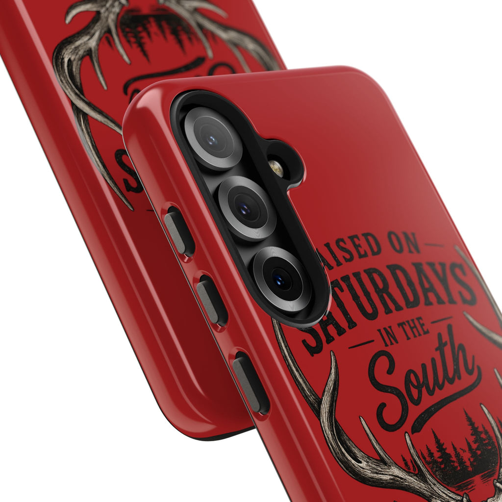 Raised On Saturdays In The South Phone Case-Spread Runs Deep In The Woods-(red)