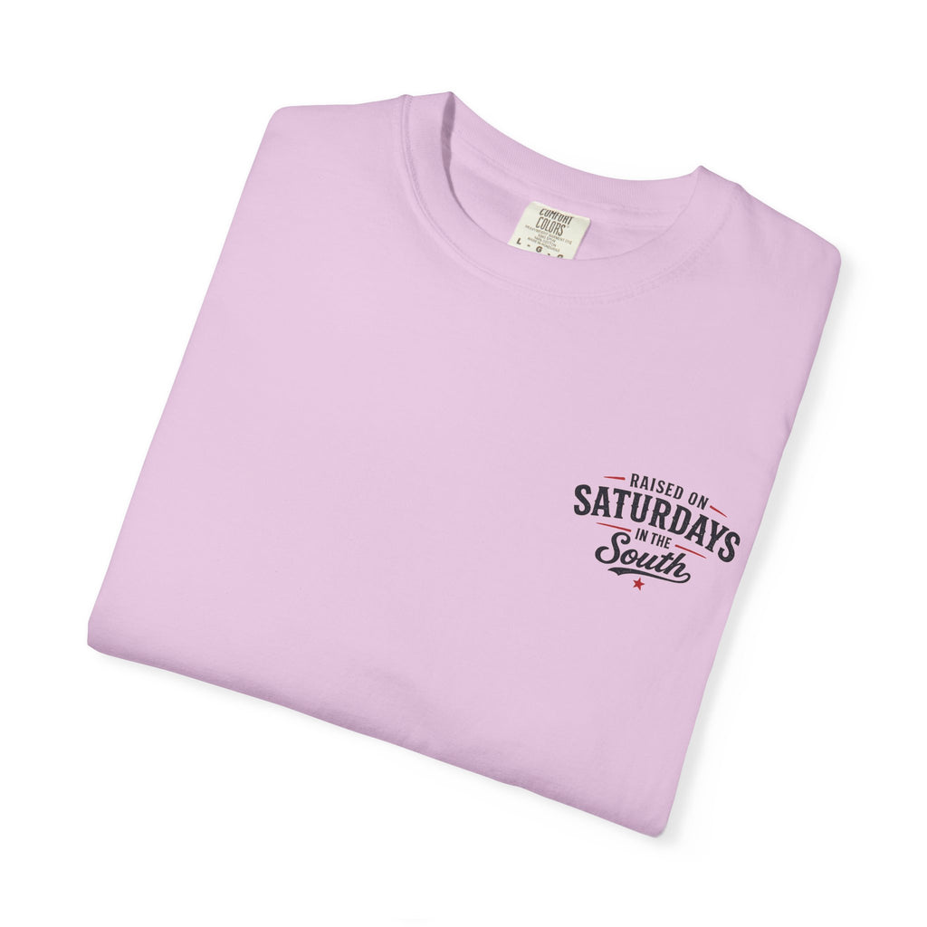 Raised On Saturdays In The South T-Shirt — Country Farm Girl Sunset