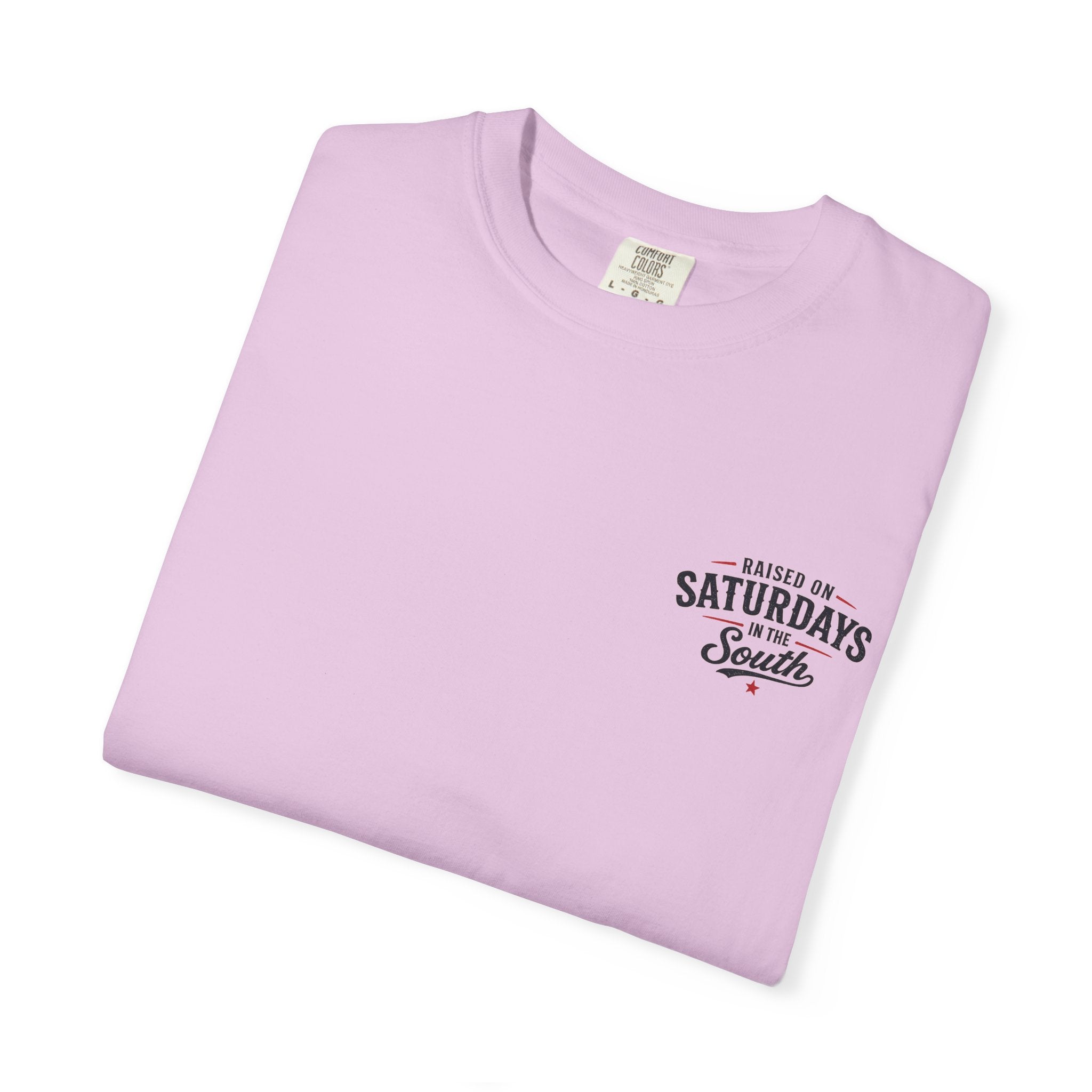 Raised On Saturdays In The South T-Shirt — Country Farm Girl Sunset
