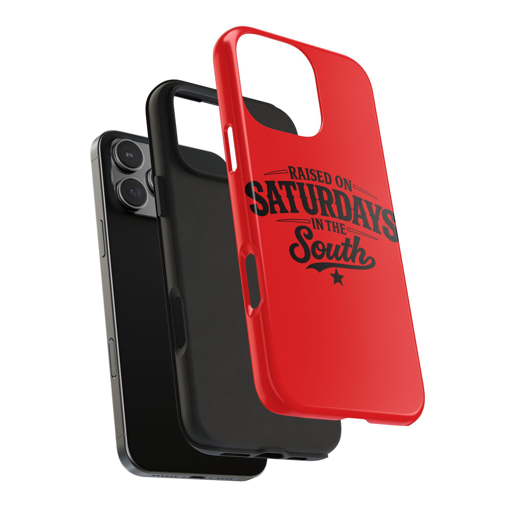 Raised On Saturdays In The South Phone Case-(red)