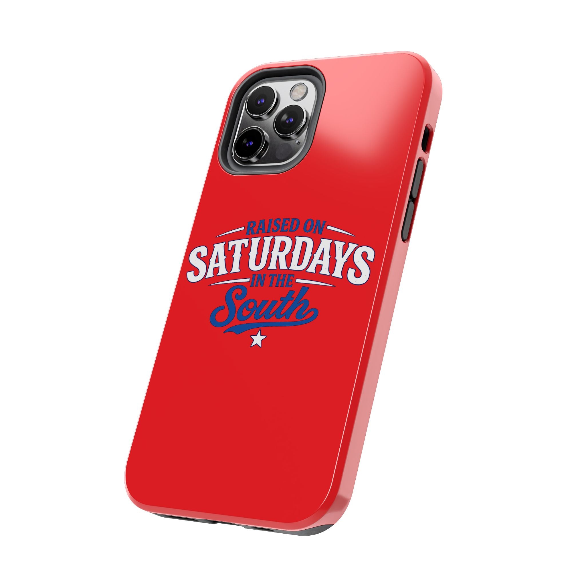 Raised On Saturdays In The South Phone Case-(red)