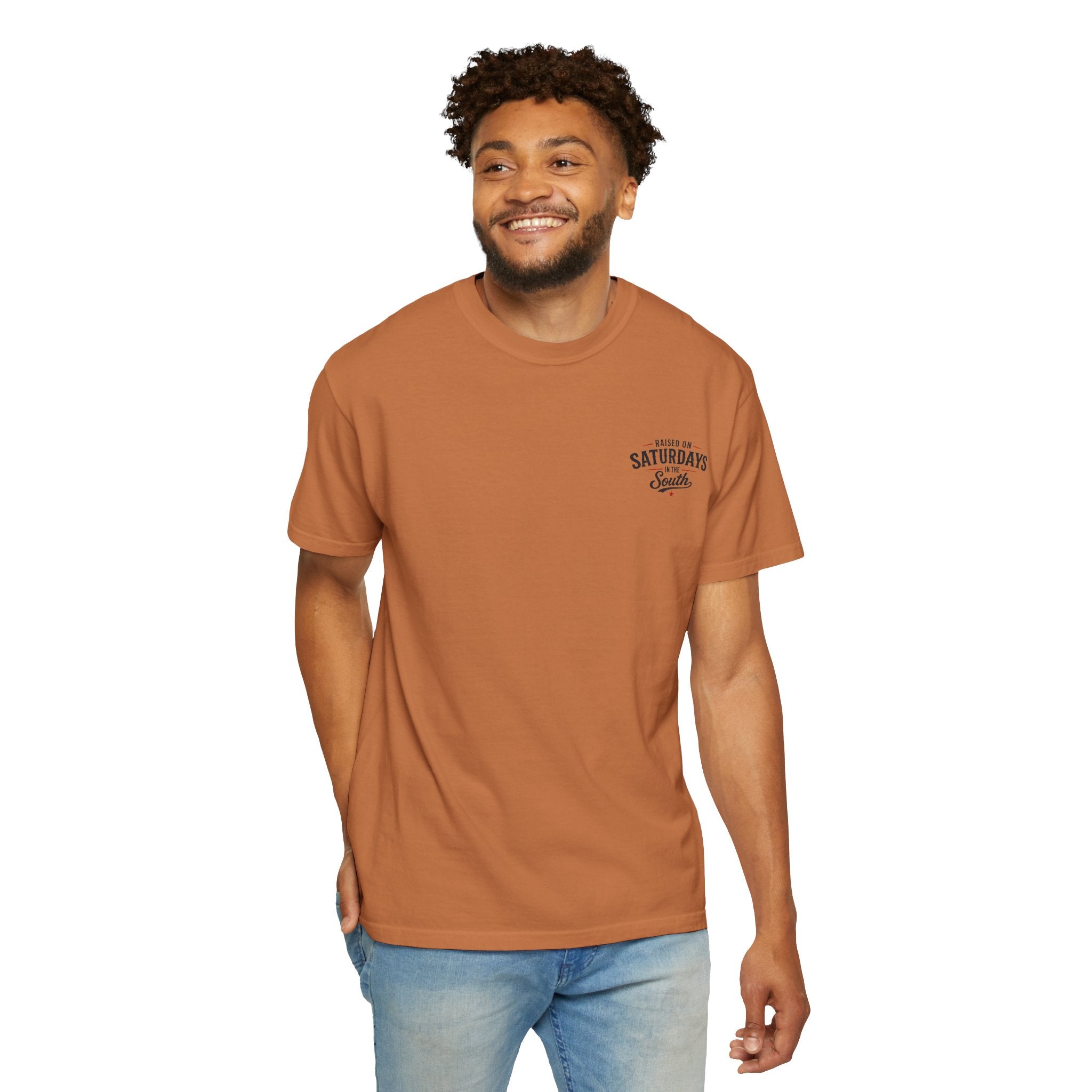 Raised On Saturdays In The South T‑Shirt — Good Riding Buddies Men's