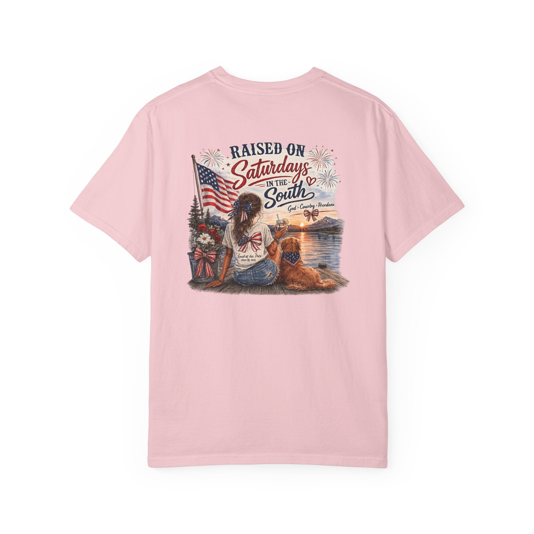Raised On Saturdays In The South T-Shirt- 4th Of July lake Day