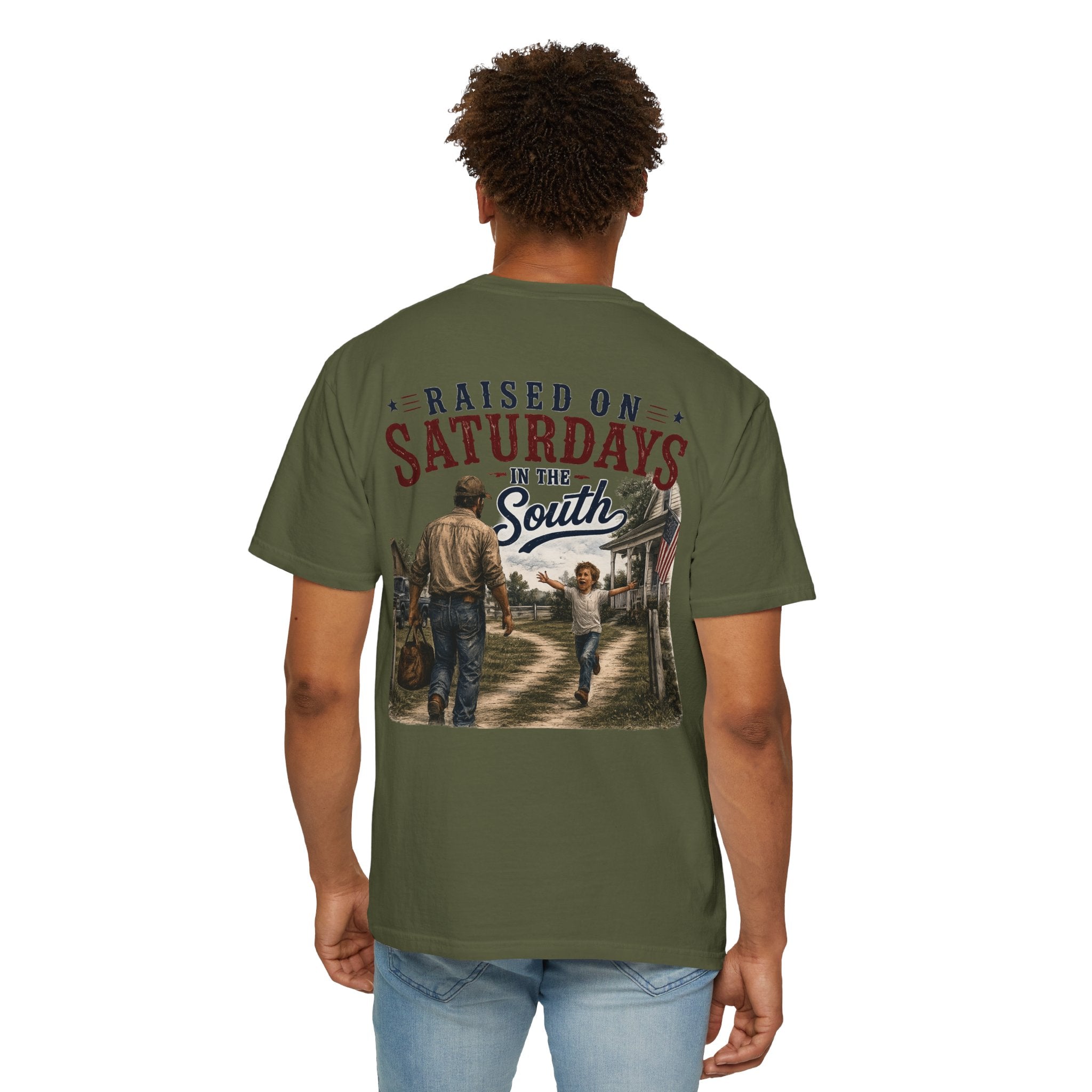 Raised On Saturdays In The South T-Shirt Boy Dad-"Daddy's Home"