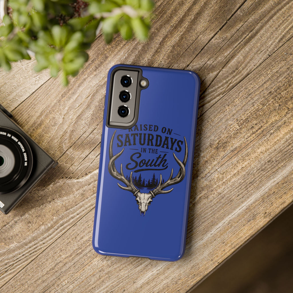 Raised On Saturdays In The South Phone Case - The Spread Runs Deep In The Woods-(blue)