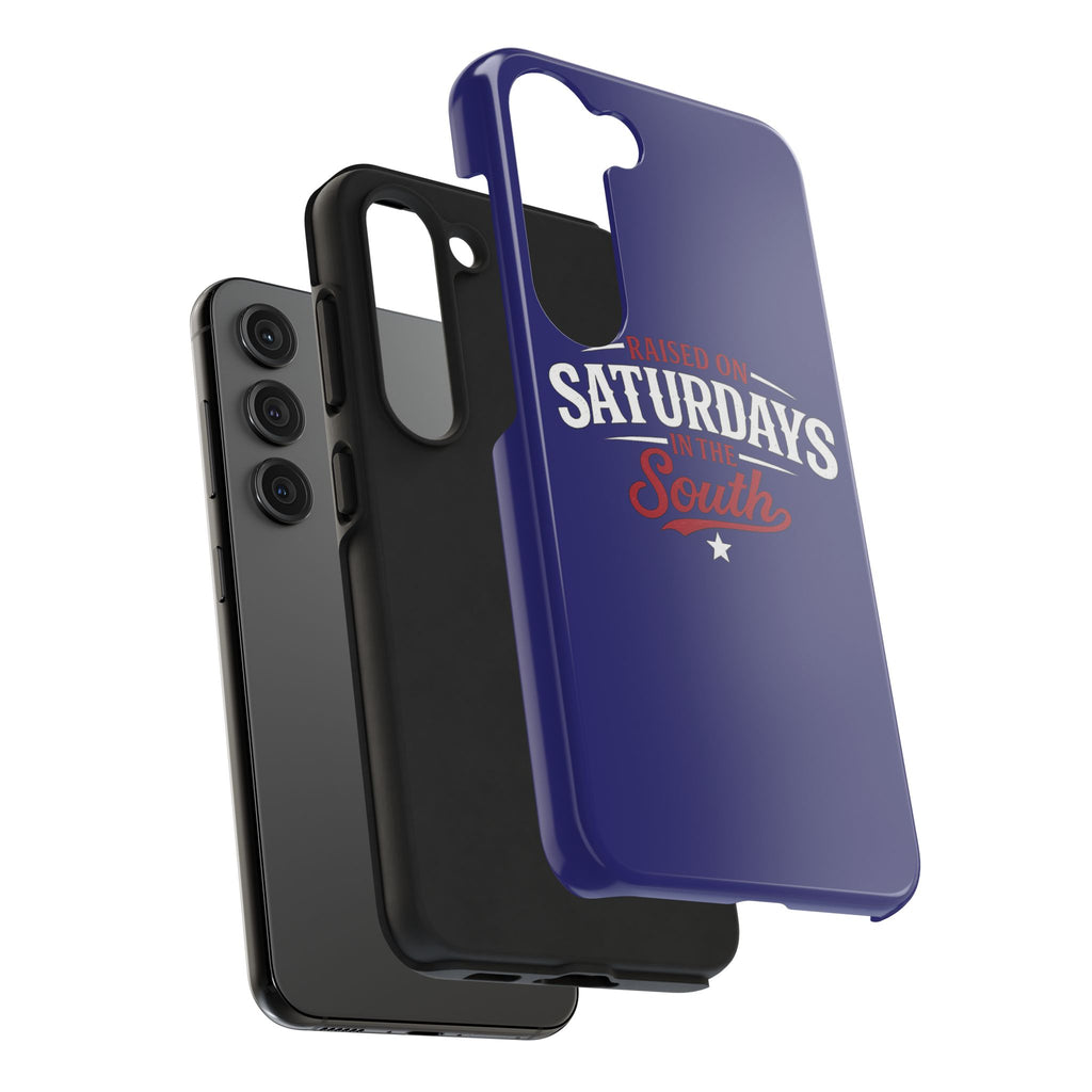 Raised on Saturdays in the South Phone Case-(blue)