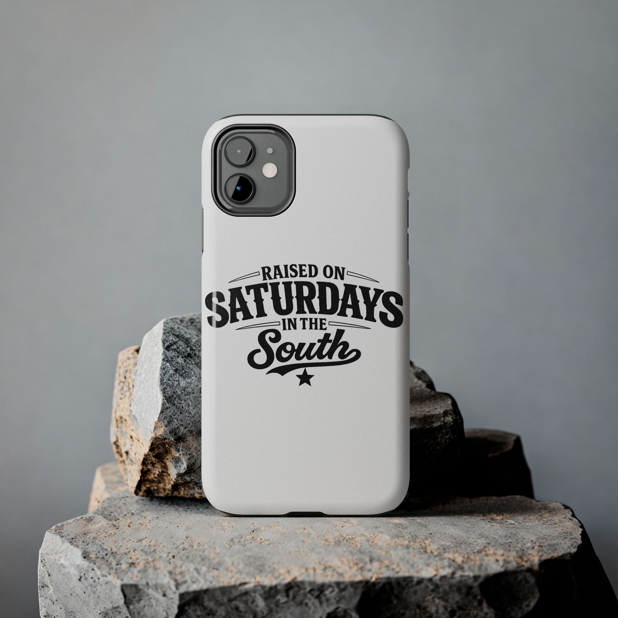 Raised On Saturdays In The South Phone Case-(white)