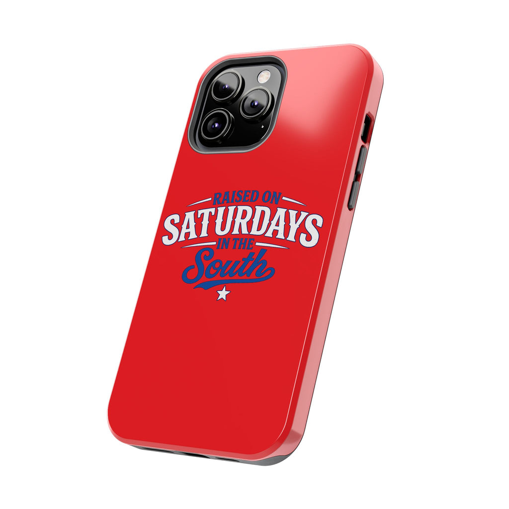 Raised On Saturdays In The South Phone Case-(red)