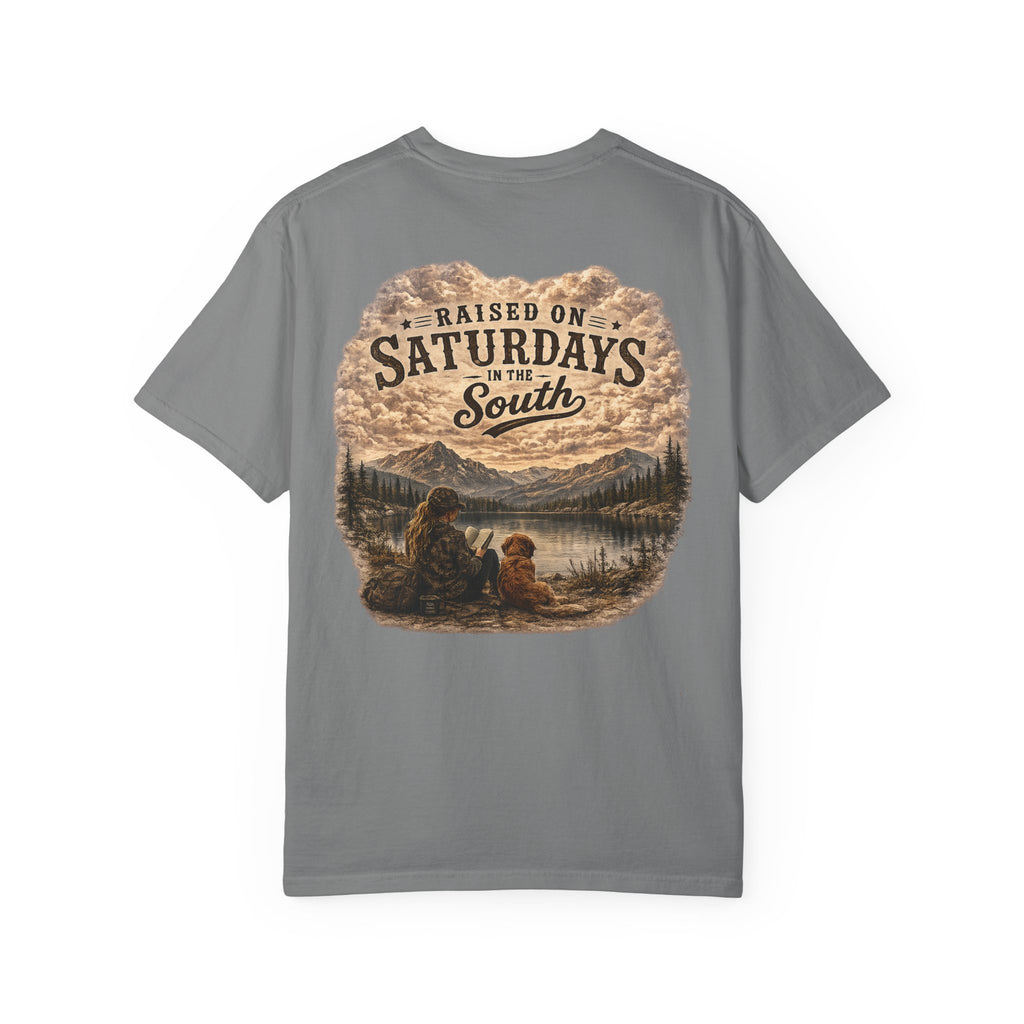 Raised On Saturdays In The South T-Shirt — Relaxing Saturday Morning In The Mountains