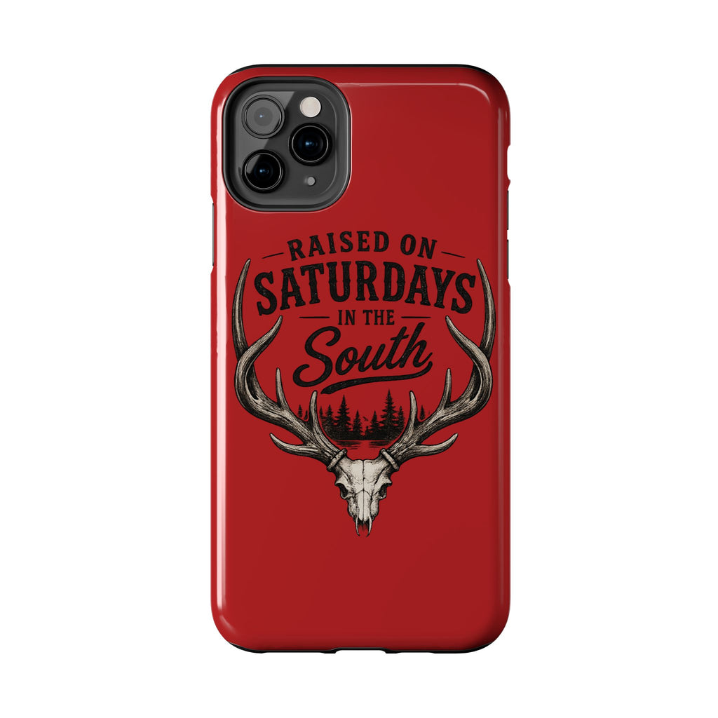 Raised On Saturdays In The South Phone Case-Spread Runs Deep In The Woods-(red)
