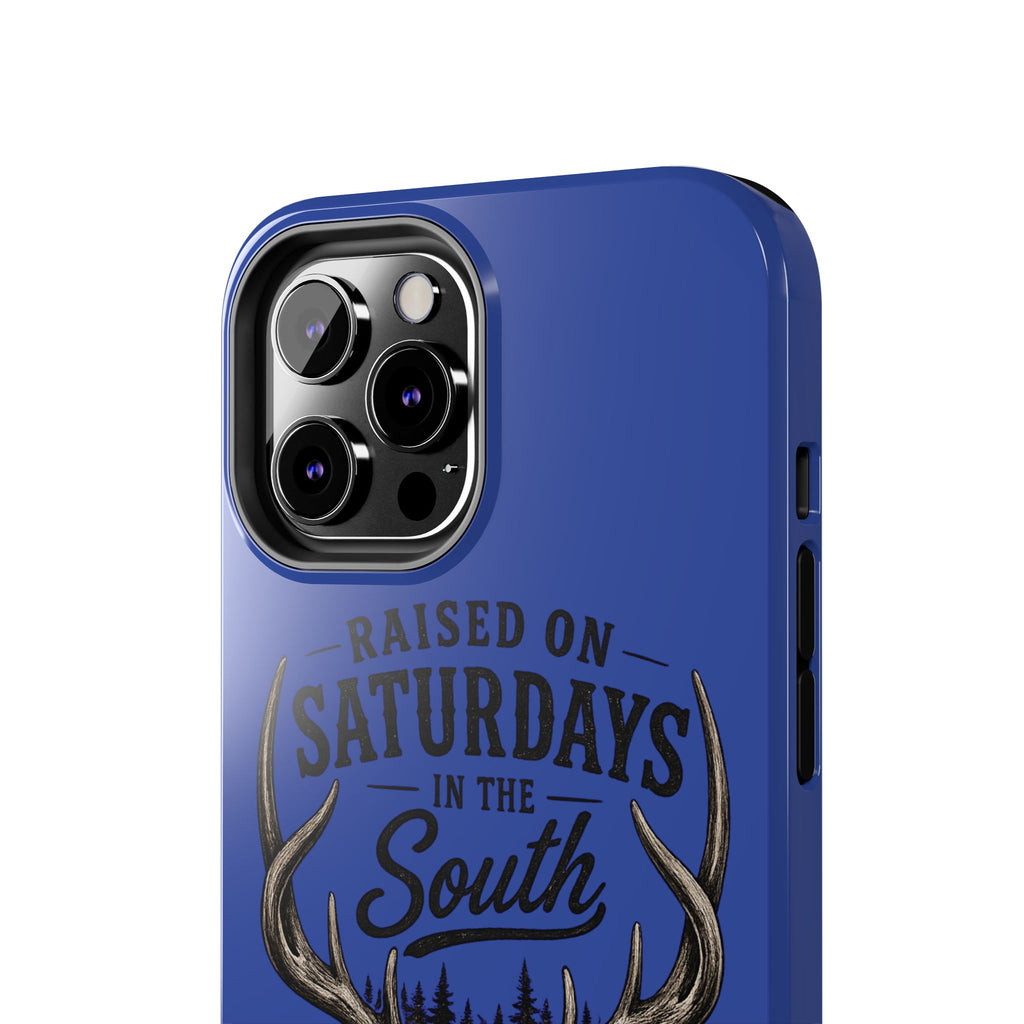 Raised On Saturdays In The South Phone Case - The Spread Runs Deep In The Woods-(blue)