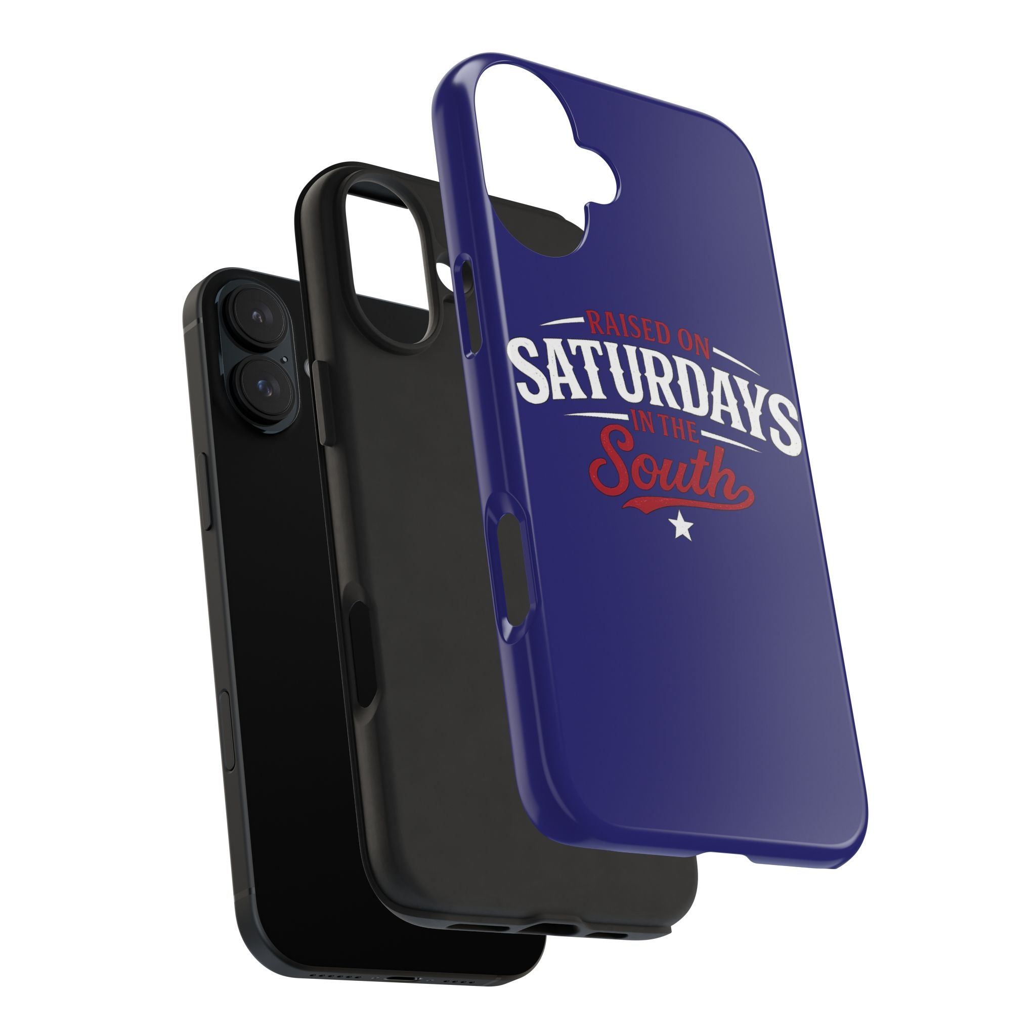 Raised on Saturdays in the South Phone Case-(blue)