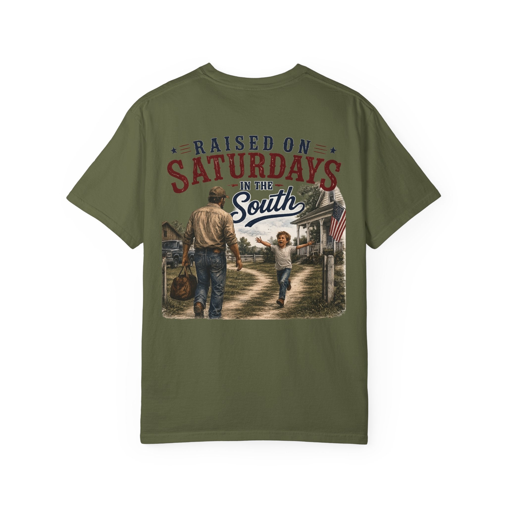 Raised On Saturdays In The South T-Shirt Boy Dad-"Daddy's Home"