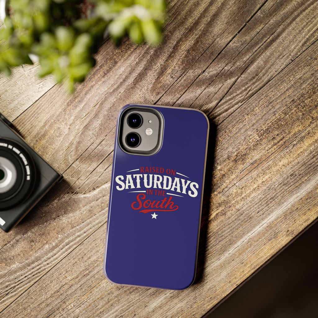 Raised on Saturdays in the South Phone Case-(blue)