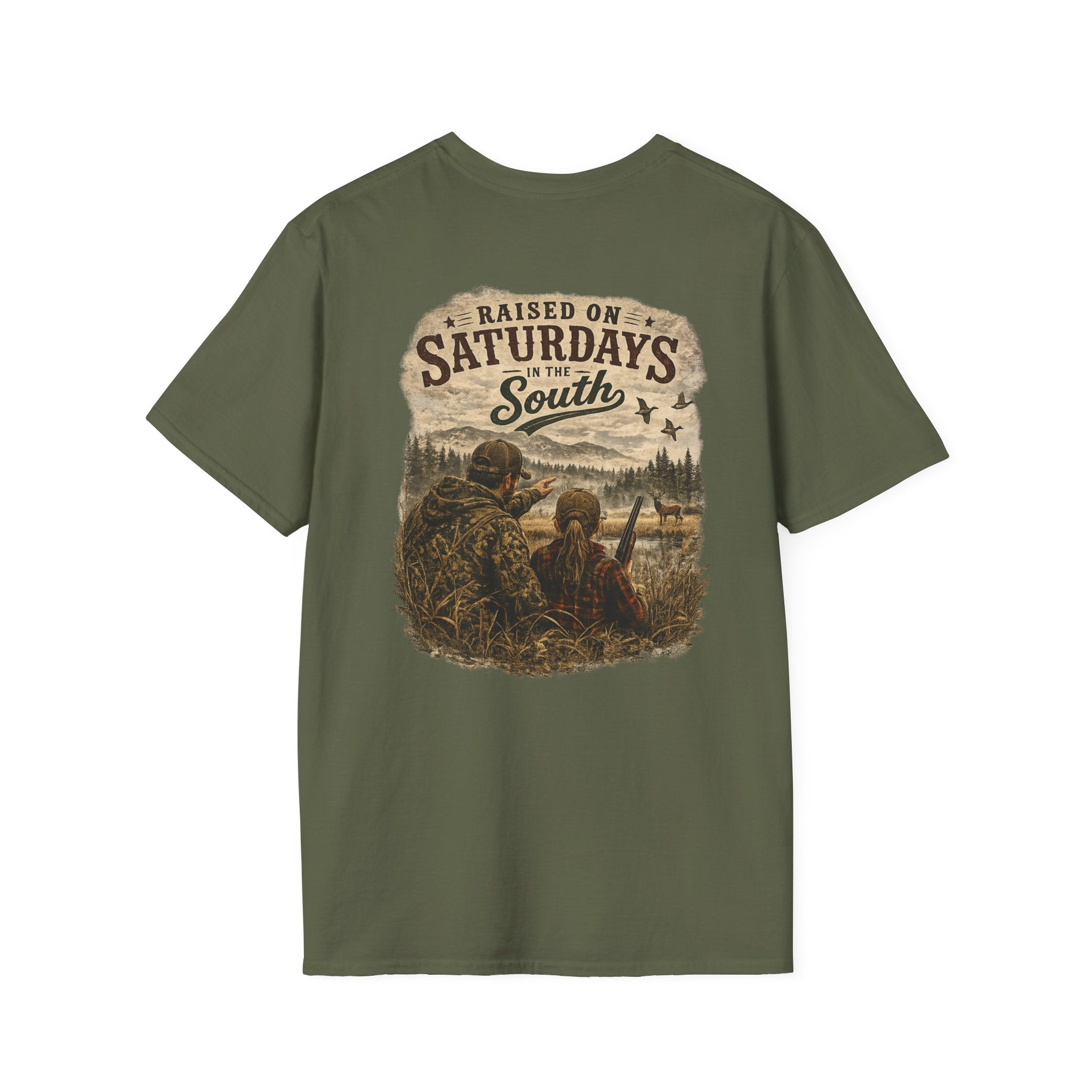 Raised On Saturdays In The South Vintage T-Shirt-Girl Dad Hunting Buddies