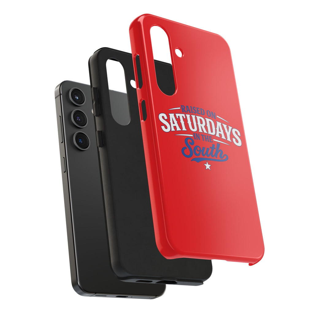 Raised On Saturdays In The South Phone Case-(red)