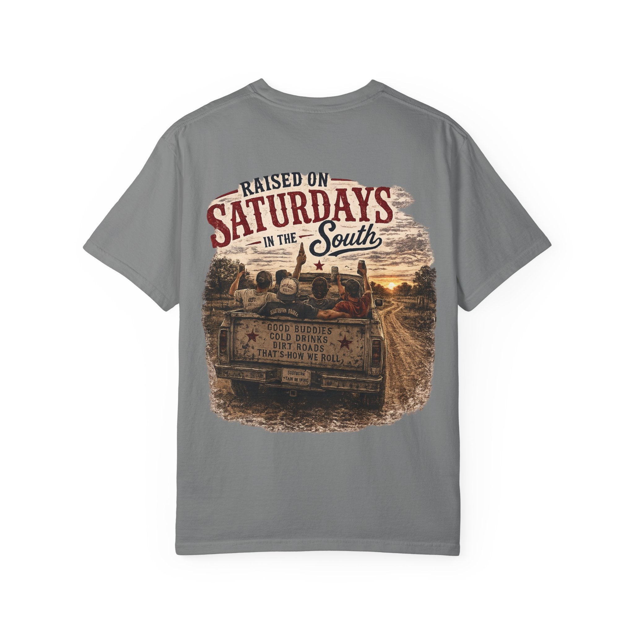Raised On Saturdays In The South T‑Shirt — Good Riding Buddies Men's