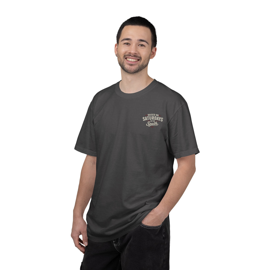 Raised On Saturdays In The South T‑Shirt — Good Riding Buddies Men's