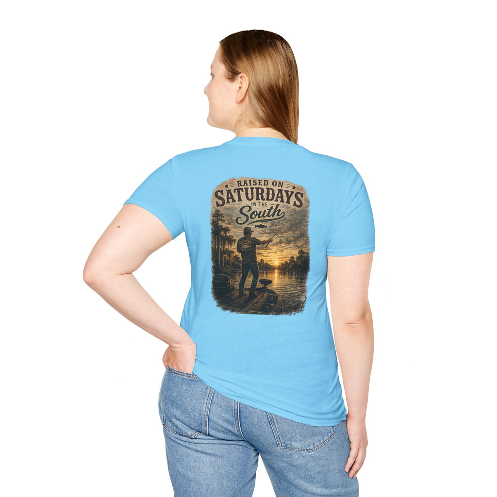 "Raised On Saturdays In The South" Vintage T-Shirt-Saturdays Are Made For Fishin