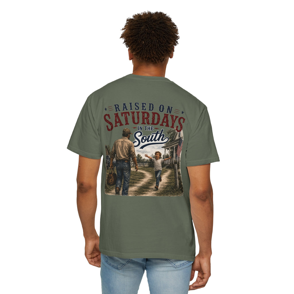 Raised On Saturdays In The South T-Shirt Boy Dad-"Daddy's Home"