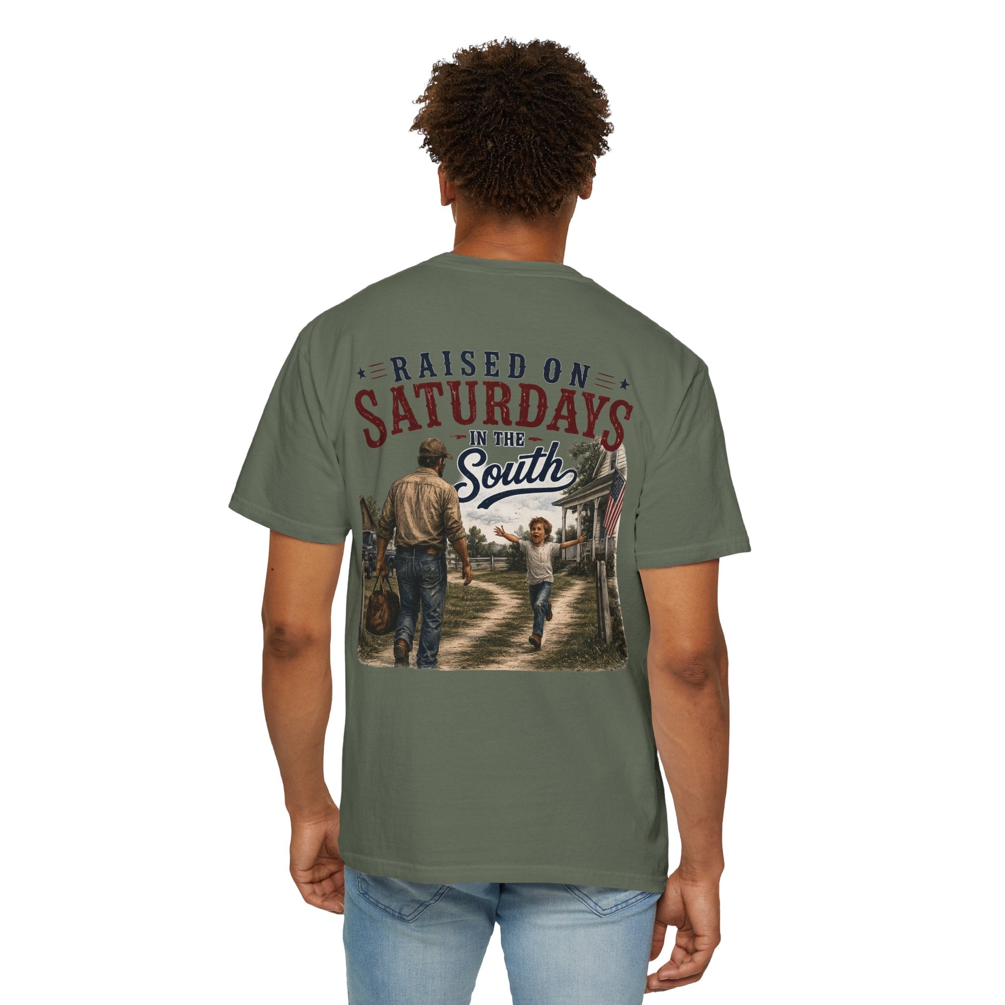 Raised On Saturdays In The South T-Shirt Boy Dad-"Daddy's Home"