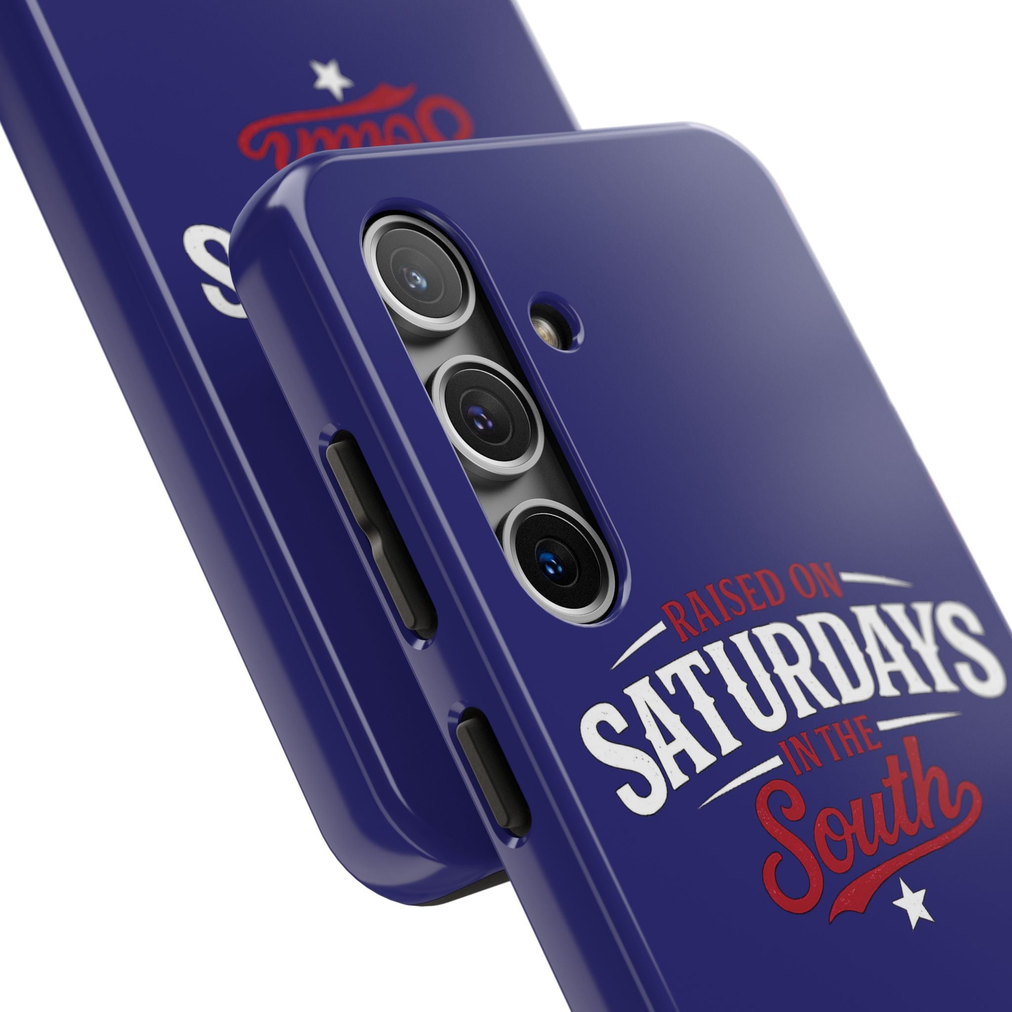 Raised on Saturdays in the South Phone Case-(blue)