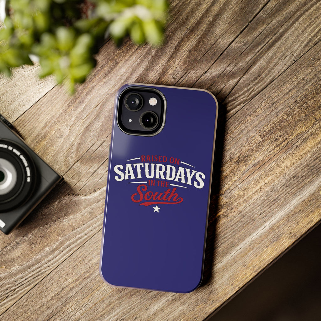 Raised on Saturdays in the South Phone Case-(blue)
