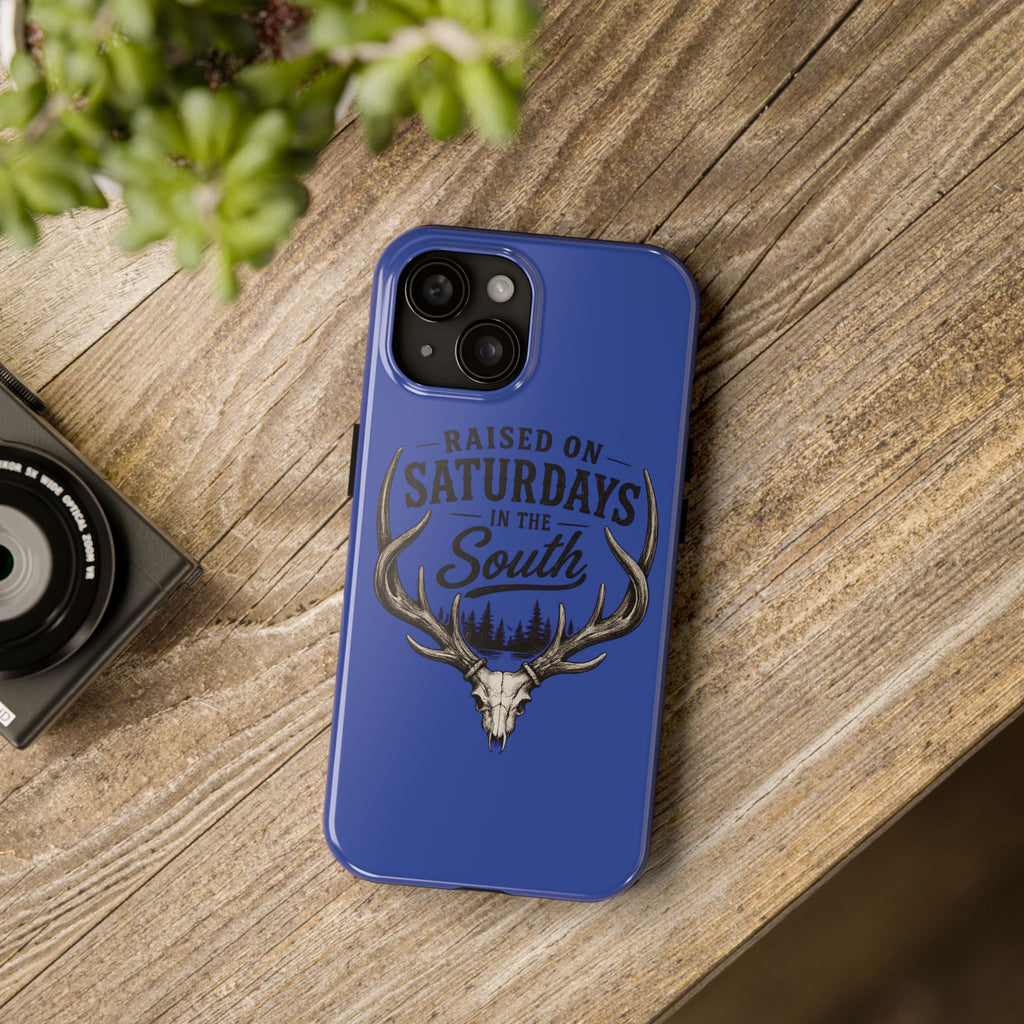 Raised On Saturdays In The South Phone Case - The Spread Runs Deep In The Woods-(blue)