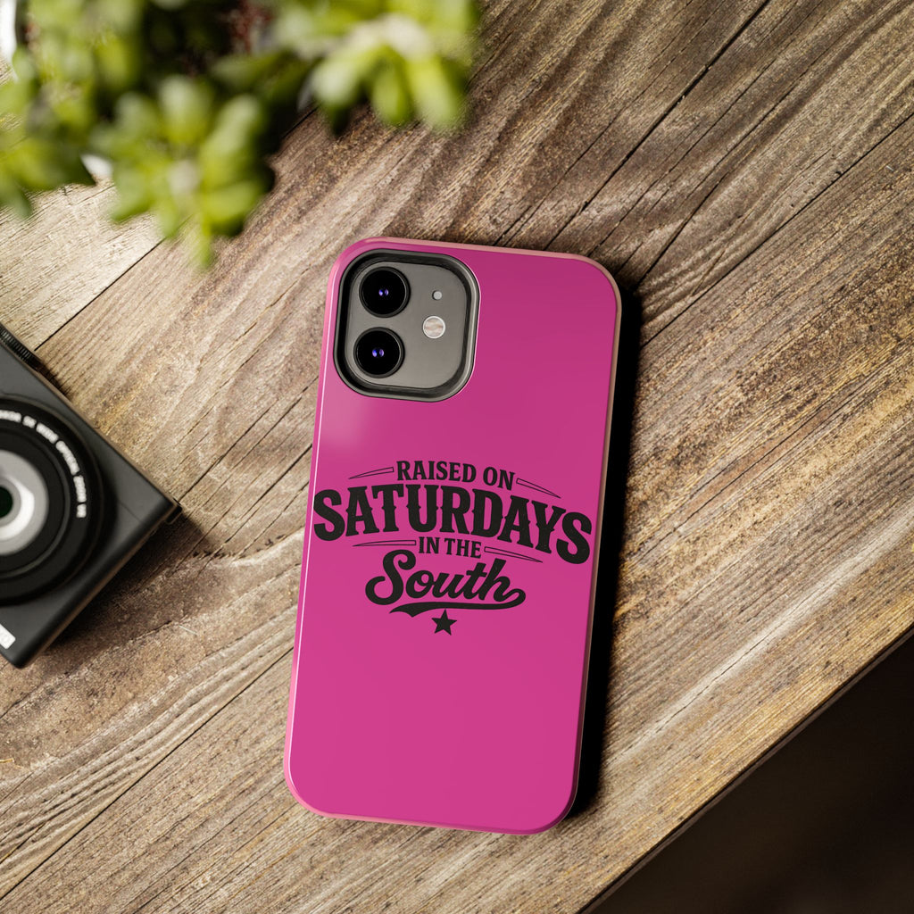 Raised On Saturdays In The South Phone Case-(pink)