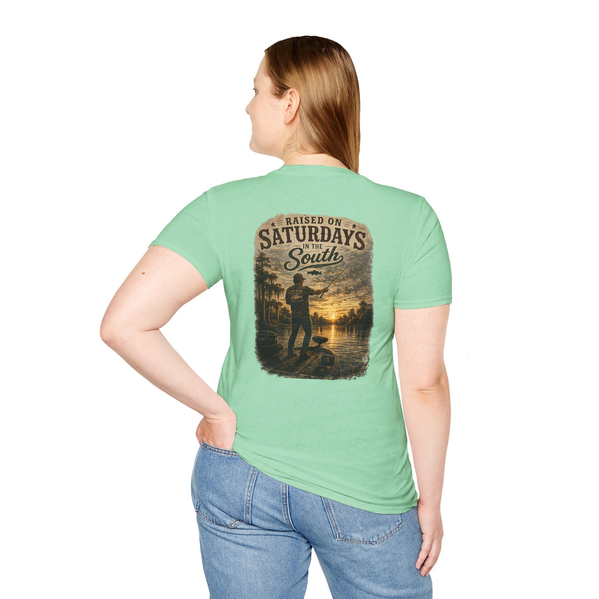 "Raised On Saturdays In The South" Vintage T-Shirt-Saturdays Are Made For Fishin
