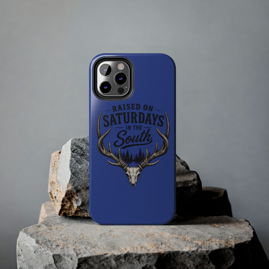 Raised On Saturdays In The South Phone Case - The Spread Runs Deep In The Woods-(blue)