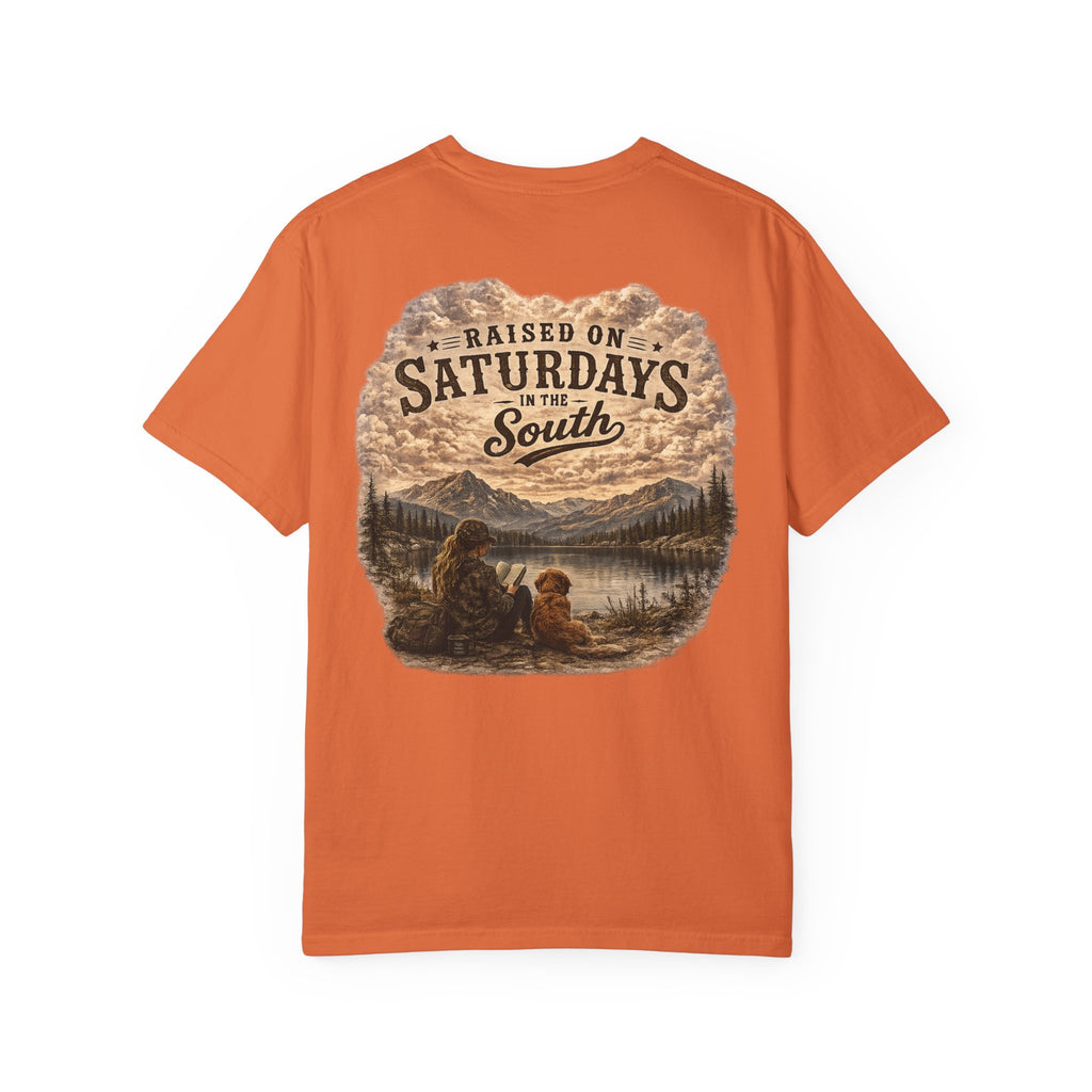 Raised On Saturdays In The South T-Shirt — Relaxing Saturday Morning In The Mountains