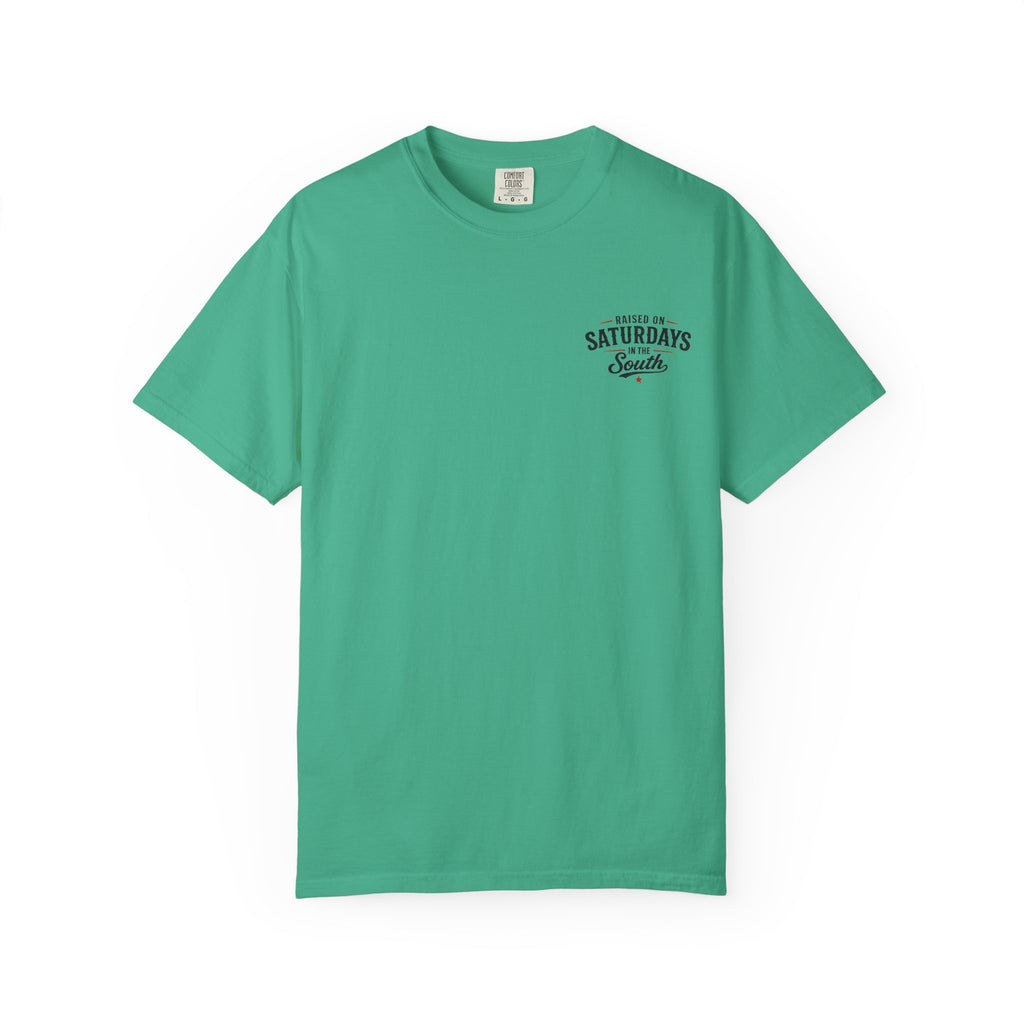 Raised On Saturdays In The South T-Shirt — Country Farm Girl Sunset