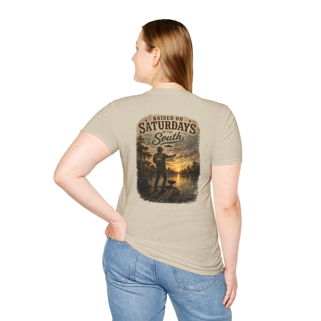 "Raised On Saturdays In The South" Vintage T-Shirt-Saturdays Are Made For Fishin