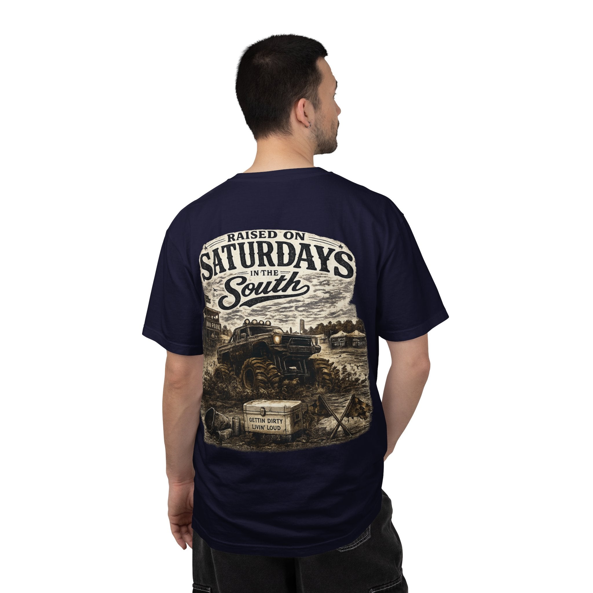 Raised On Saturdays In The South T-Shirt- Mud Park Saturdays