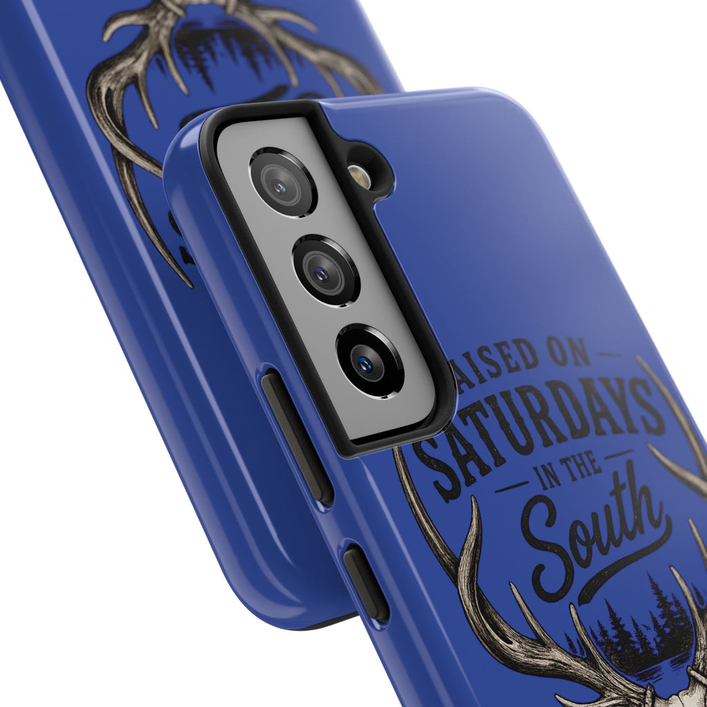 Raised On Saturdays In The South Phone Case - The Spread Runs Deep In The Woods-(blue)