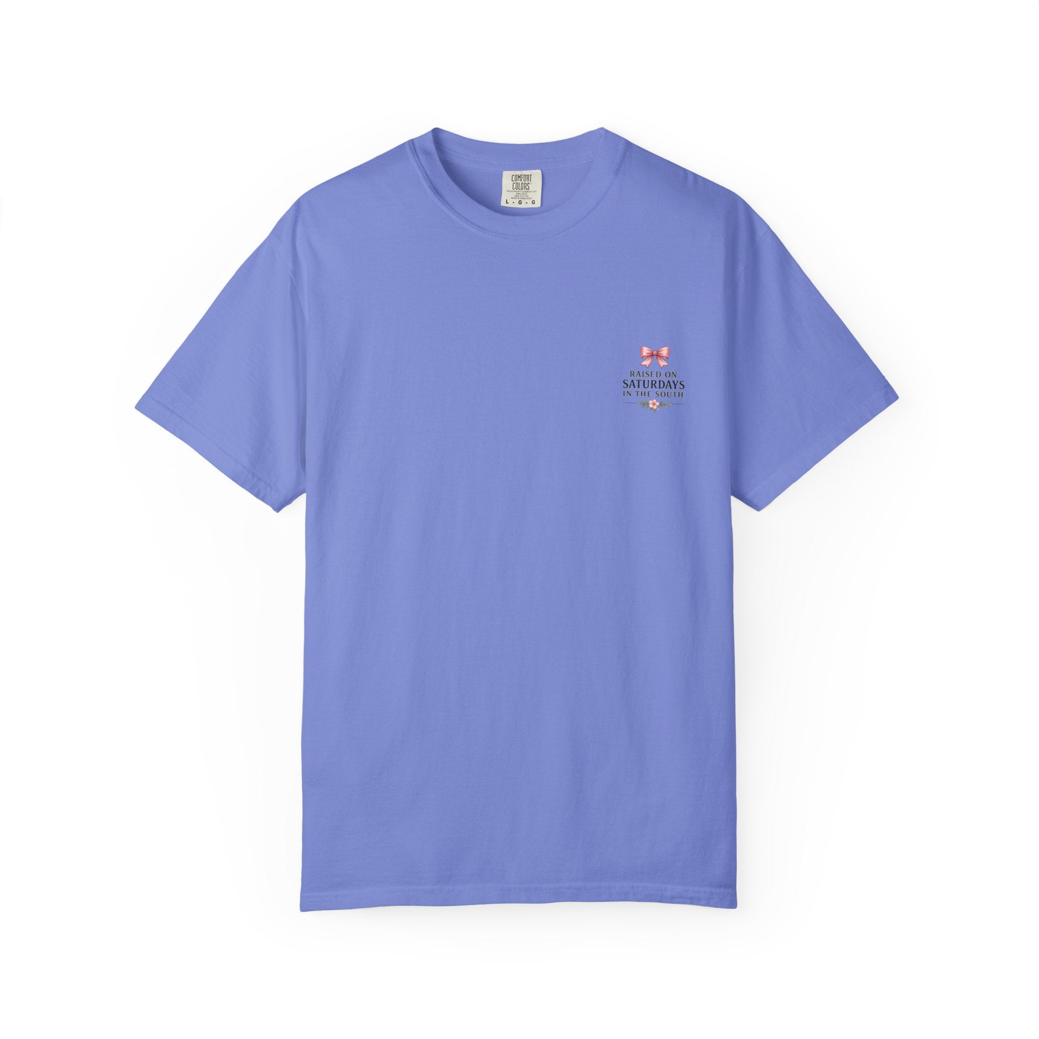 Raised On Saturdays In The South T-Shirt — Rustic Highland Cow