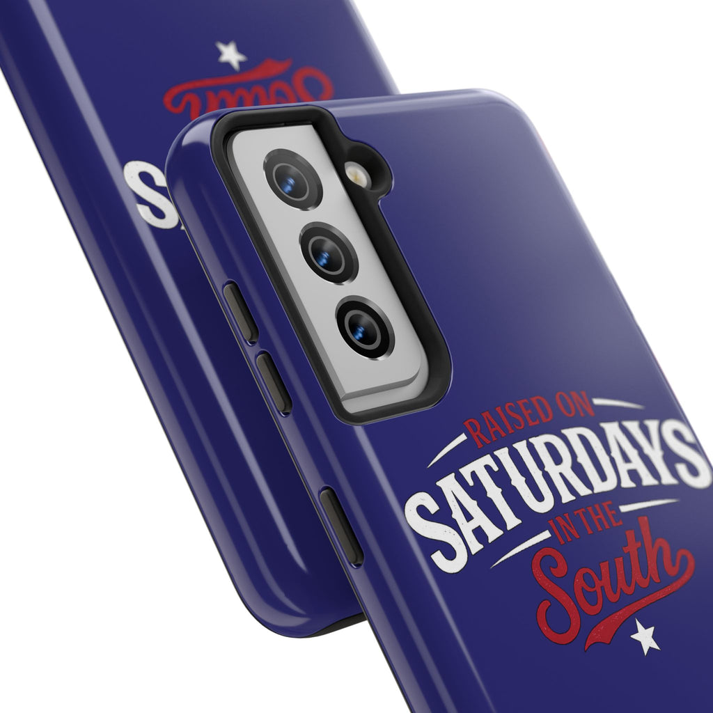 Raised on Saturdays in the South Phone Case-(blue)
