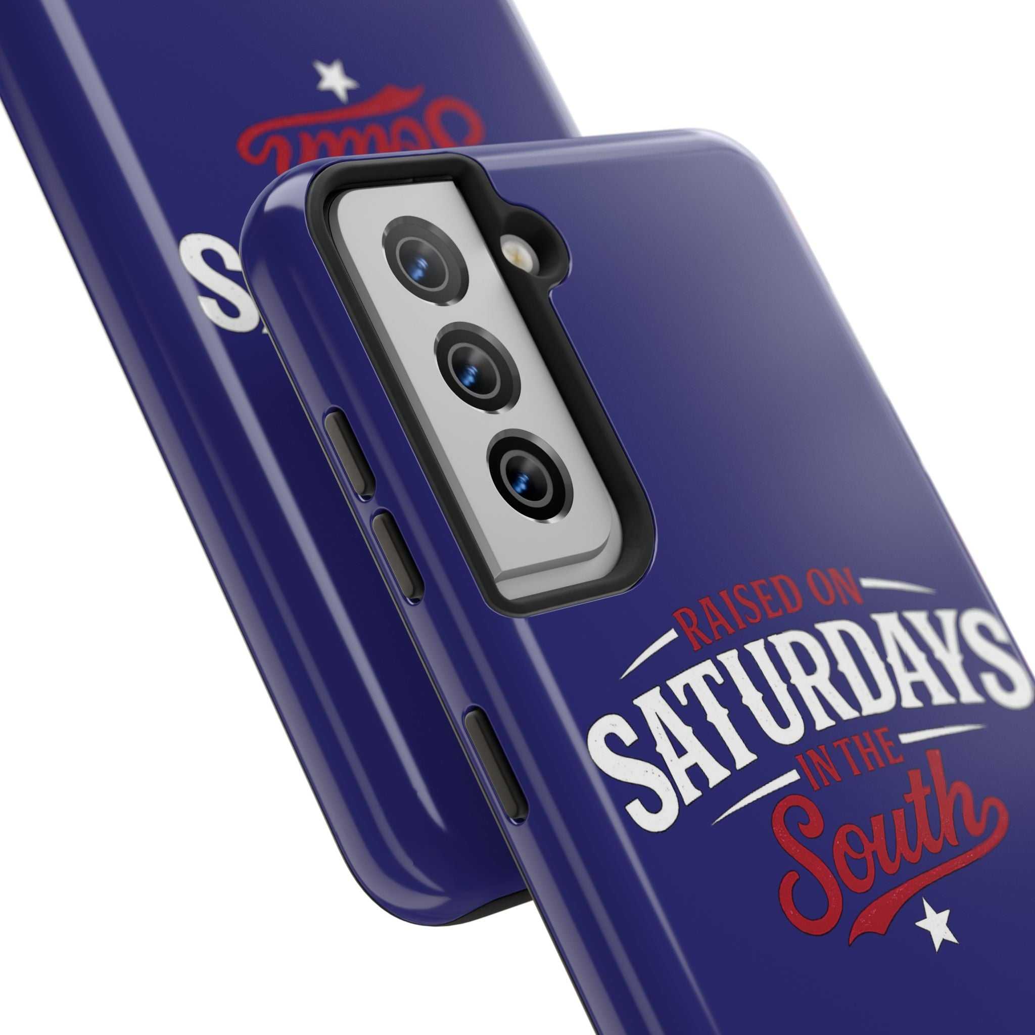Raised on Saturdays in the South Phone Case-(blue)