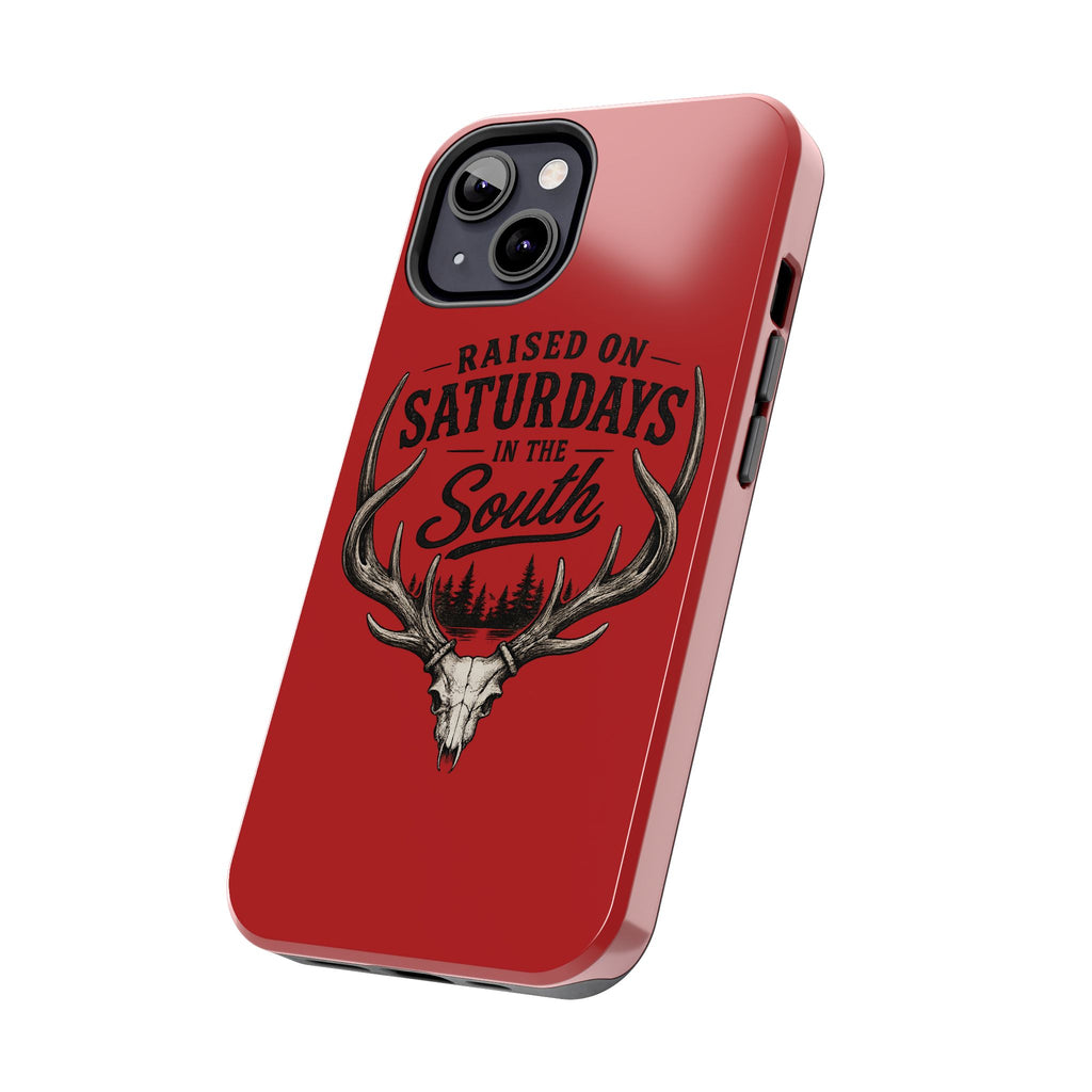 Raised On Saturdays In The South Phone Case-Spread Runs Deep In The Woods-(red)