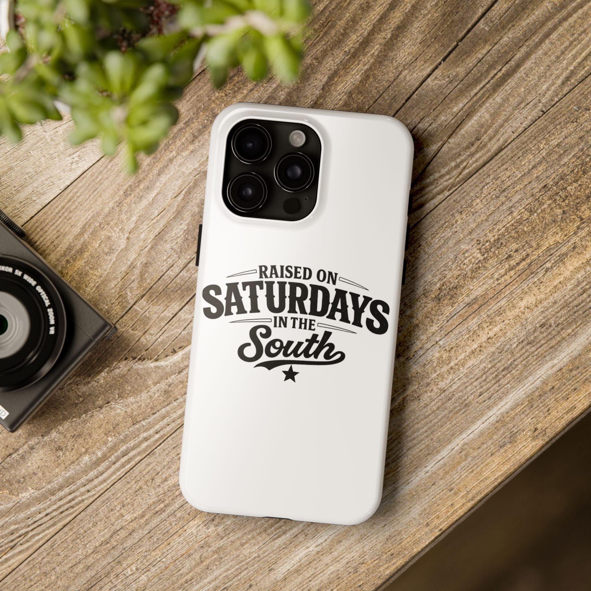 Raised On Saturdays In The South Phone Case-(white)