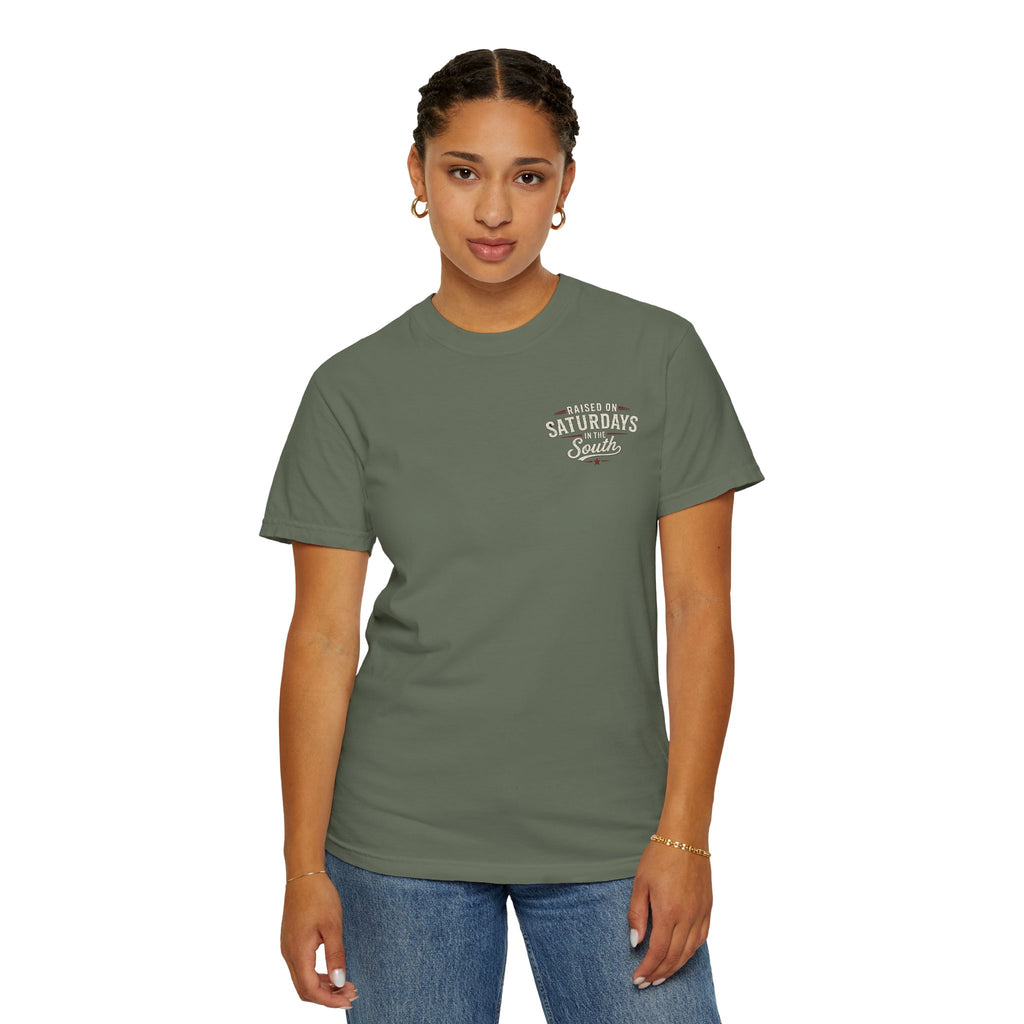 Raised On Saturdays In The South T-Shirt- Mud Park Saturdays
