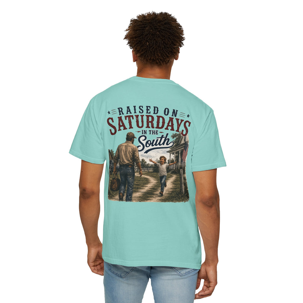 Raised On Saturdays In The South T-Shirt Boy Dad-"Daddy's Home"