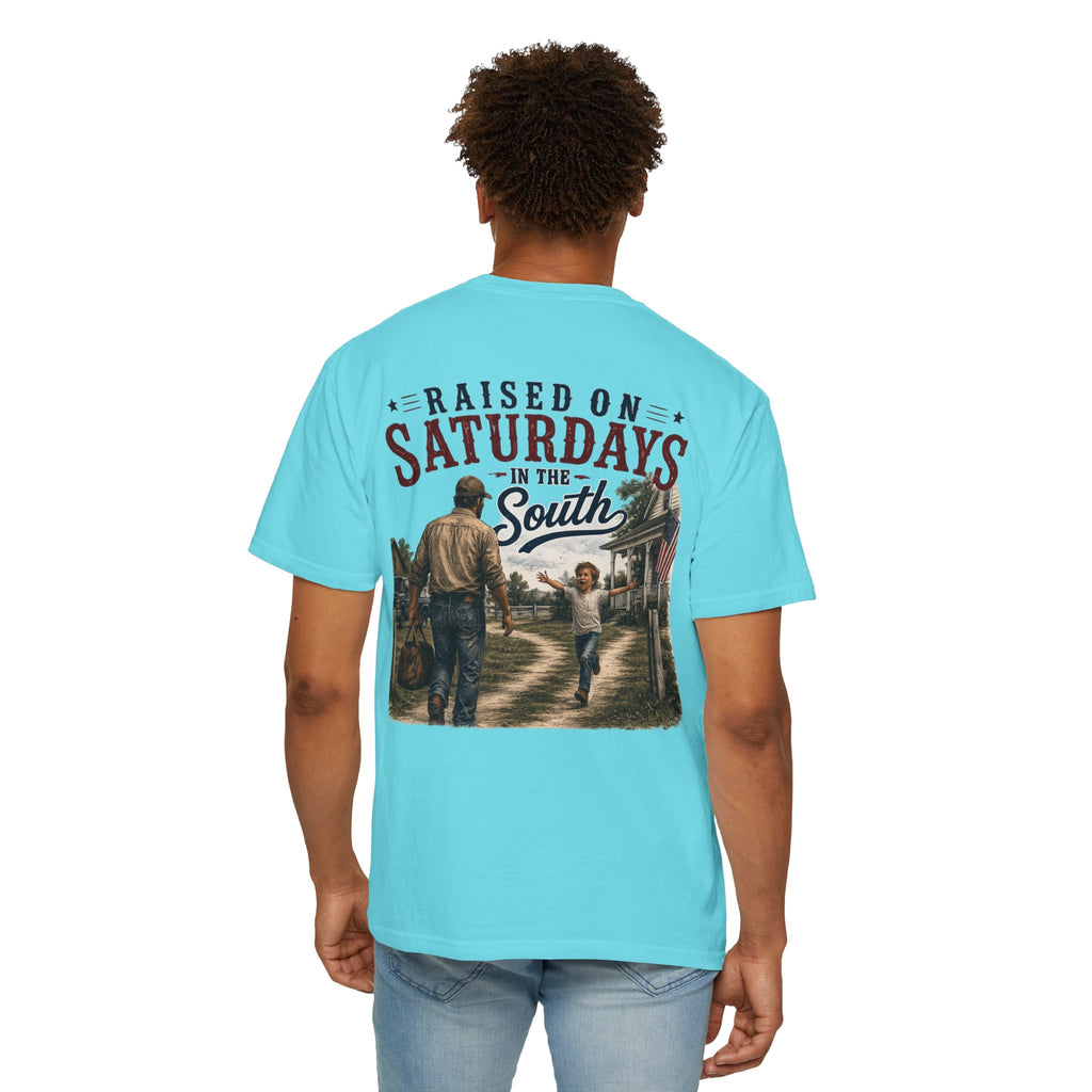 Raised On Saturdays In The South T-Shirt Boy Dad-"Daddy's Home"